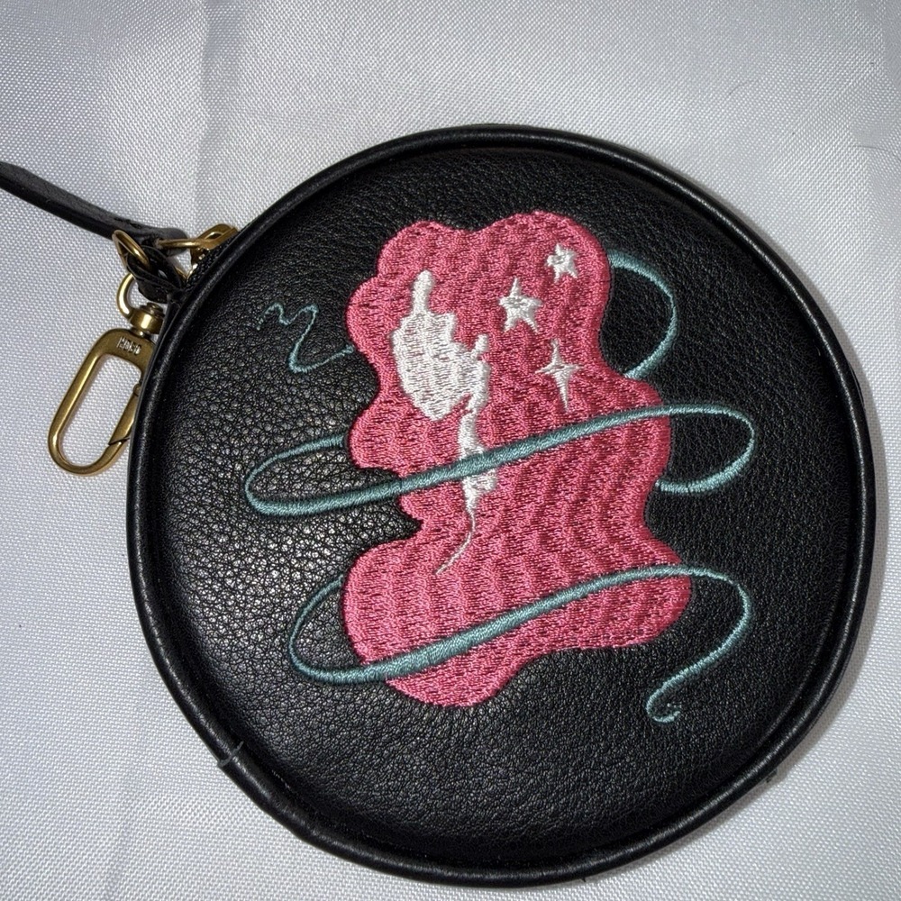 Hobo International Leather Zodiac Star Sign Virgo Pouch Bag Charm Keychain Clip